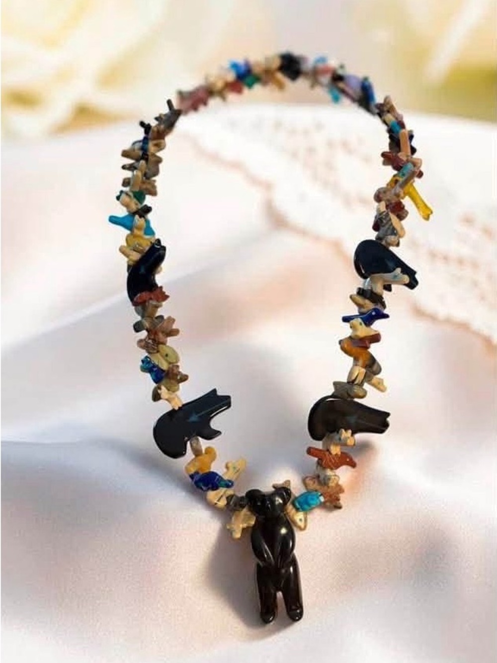 Gorgeous Native Zuni Fetish  necklace